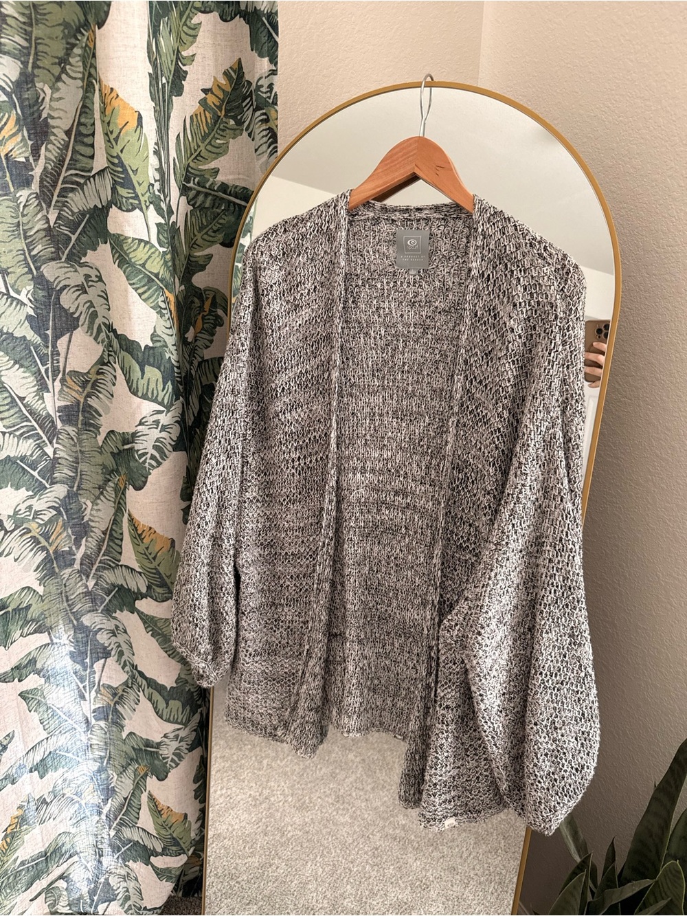 Rip Curl Marled Gray Open-Front Knit Cardigan